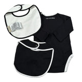 Trussardi Set 3 Pezzi Body Manica Lunga-Bavetta-Cappello per Neonato TLP26001TU NERO TRUSSARDI 