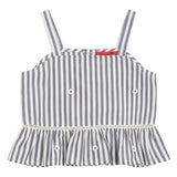 Max&Co. Top Tinta Unita con Fantasia A Righe per Bambina MX0120X BIANCO/BLU MAX&Co. 