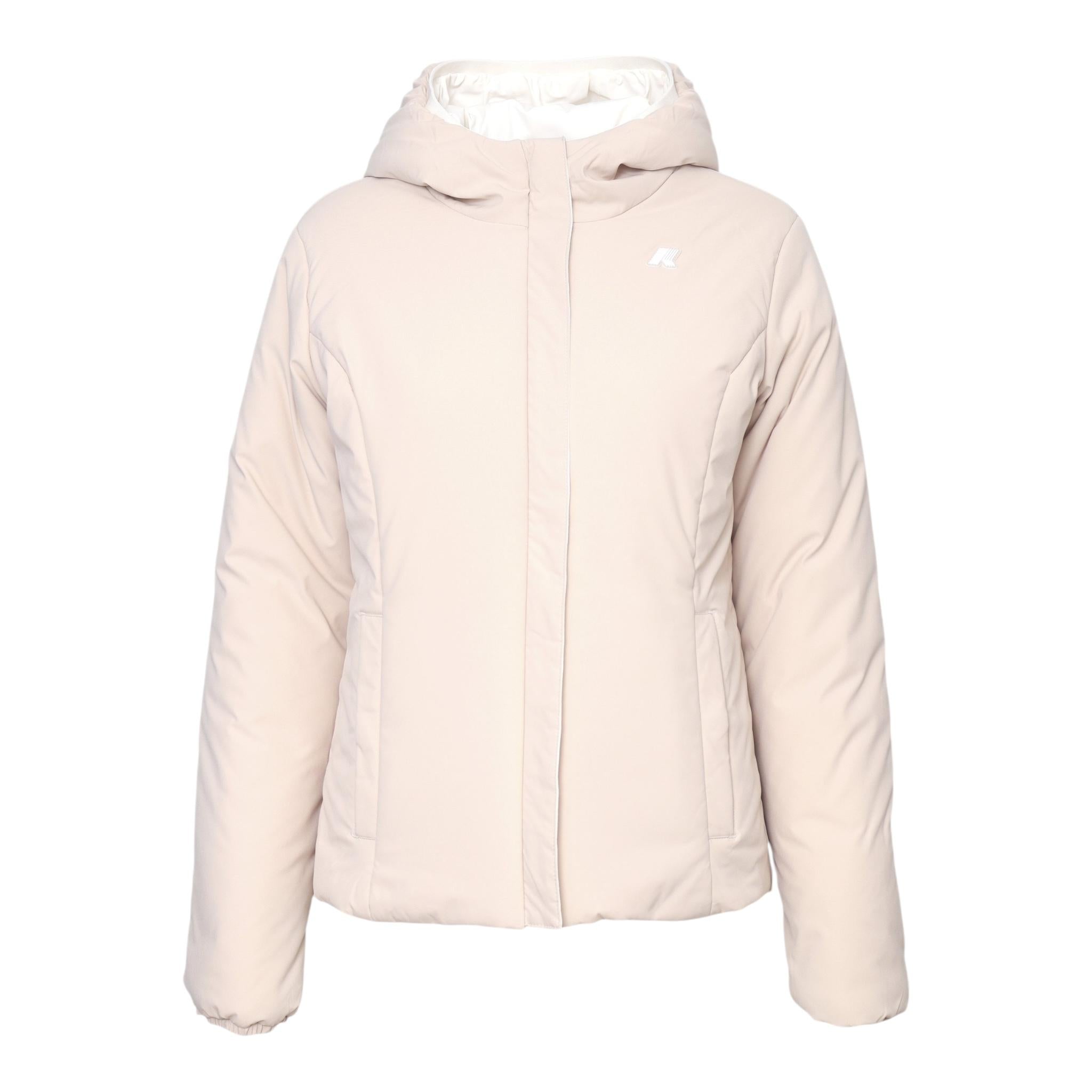 K-WAY giubbino reversbile bicolore con cappuccio Bianco/beige per Bambina J71339W BIANCO/BEIGE K-WAY 