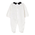 Elisabetta Franchi Tutina Manica Lunga Tinta Unita con Colletto In Contrasto per Neonata ENTU129 BIANCO ELISABETTA FRANCHI 