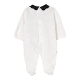 Elisabetta Franchi Tutina Manica Lunga Tinta Unita con Colletto In Contrasto per Neonata ENTU129 BIANCO ELISABETTA FRANCHI 