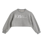 Iceberg Felpa Girocollo Tinta Unita con Logo per Bambina MFICE5154J GRIGIO ICEBERG 