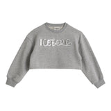 Iceberg Felpa Girocollo Tinta Unita con Logo per Bambina MFICE5154J GRIGIO ICEBERG 