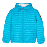 Save The Duck Giubbino Tinta Unita con Cappuccio per Bambino J30650B AZZURRO SAVE THE DUCK 