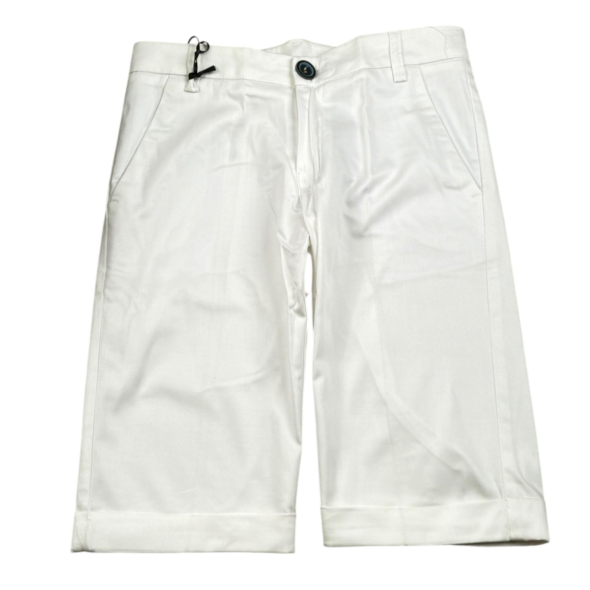 Manuel & Frank Bermuda Tinta Unita con Girovita Regolabile per Bambino MF2230R BIANCO MANUEL & FRANK 