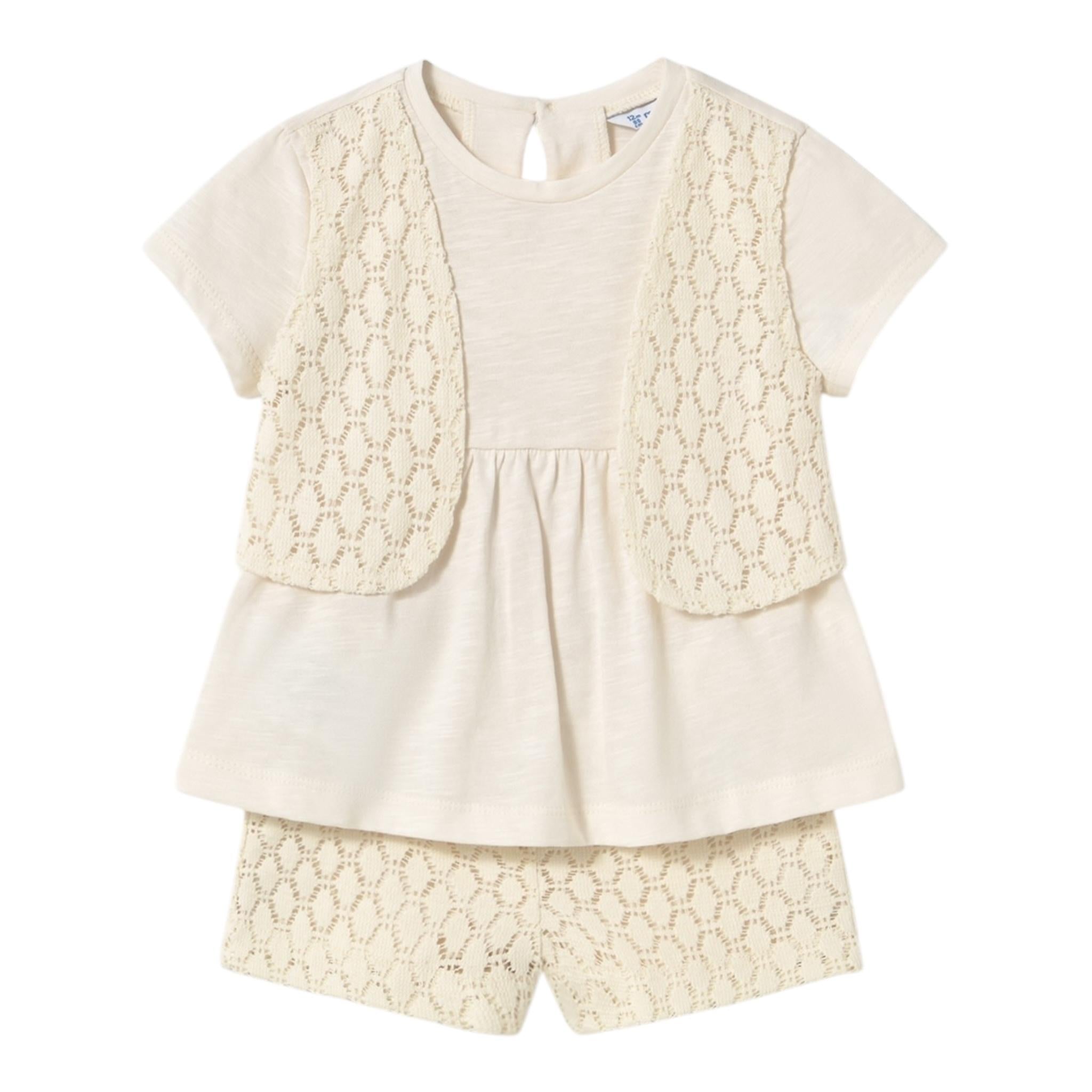 Mayoral Completo 2 Pezzi T-Shirt-Short Tinta Unita per Neonata 1239 PANNA MAYORAL 