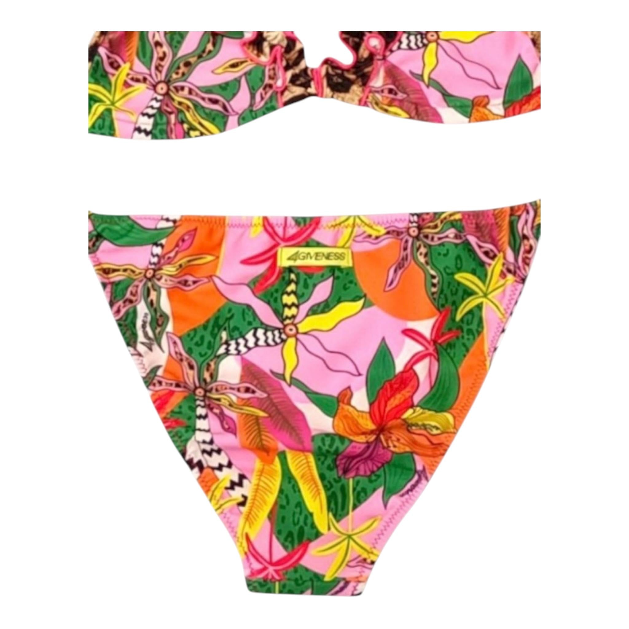 4Giveness Costume 2 Pezzi Tinta Unita con Fantasia Triangolo-Slip per Bambina 125GBWBK5257 ROSA 4GIVENESS 