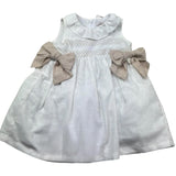 Le Bebe Abito Giromanica Tinta Unita con Fiocchi per Neonata LBG6281 BIANCO LE BEBE 