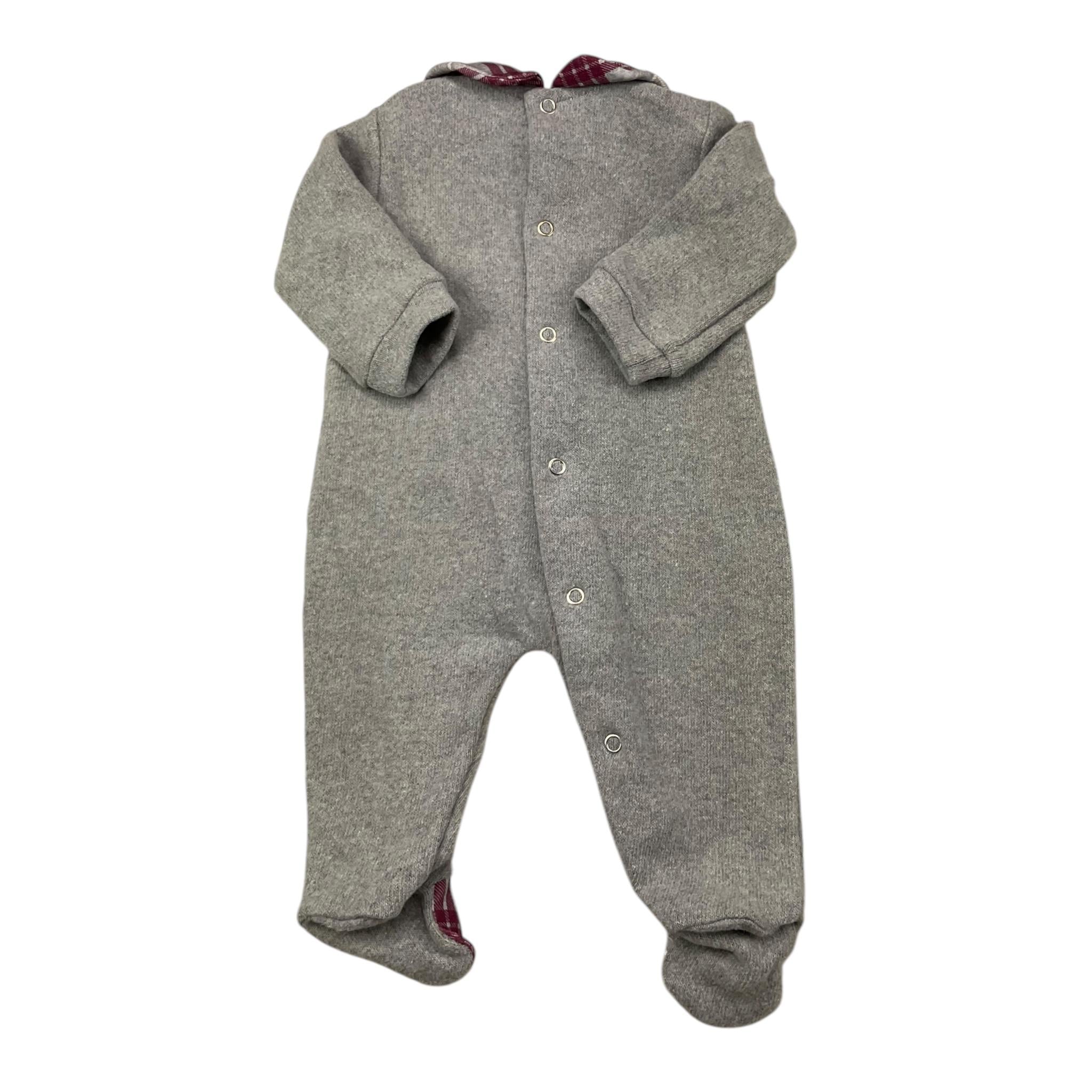 LE BEBE' tutina tinta unita con fantasia a righe Grigio per Neonata LBG6119 GRIGIO LE BEBE' 