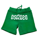 Dsquared2 – Bermuda-Shorts in einfarbiger Farbe mit elastischer Taille in Grün für Neugeborene