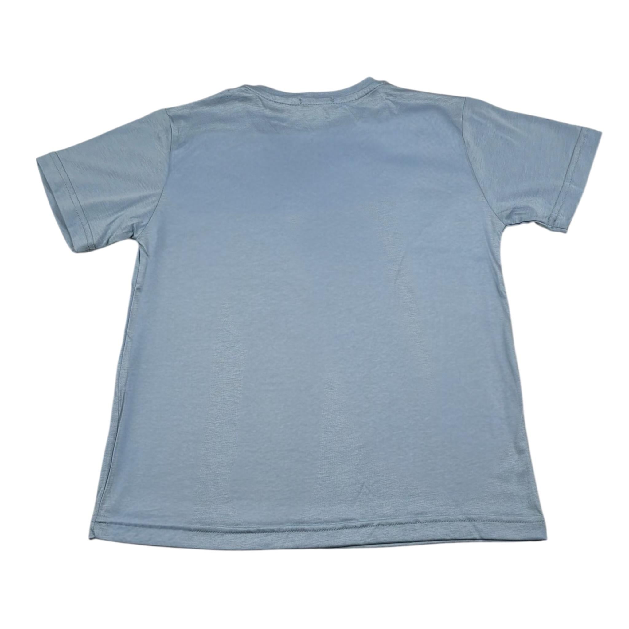 Emanuel Pris T-Shirt Girocollo Tinta Unita  per Bambino ETS3136RX AZZURRO EMANUEL PRIS 