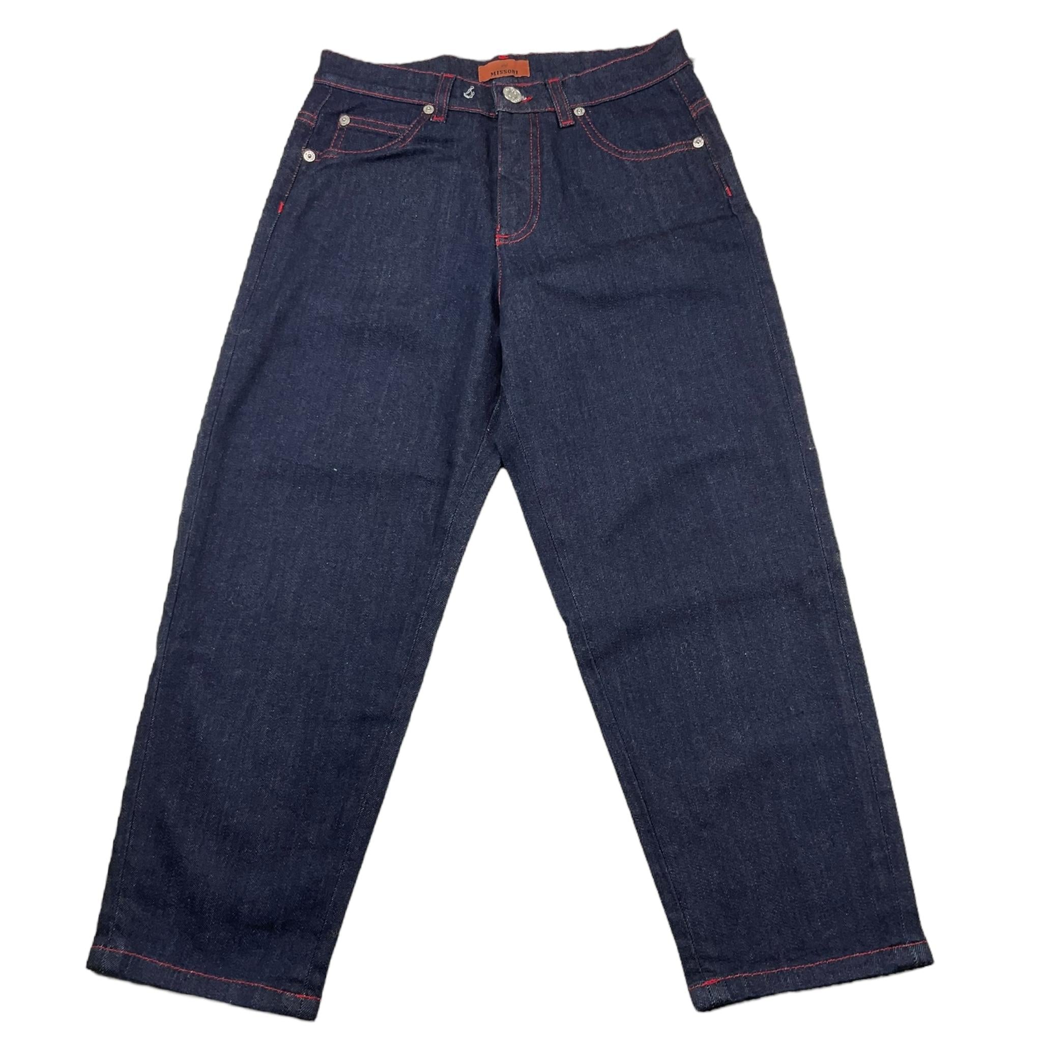 MISSONI jeans tinta unita con tasca posteriore in contrasto Blu per Bambina MT6Q00 BLU MISSONI 