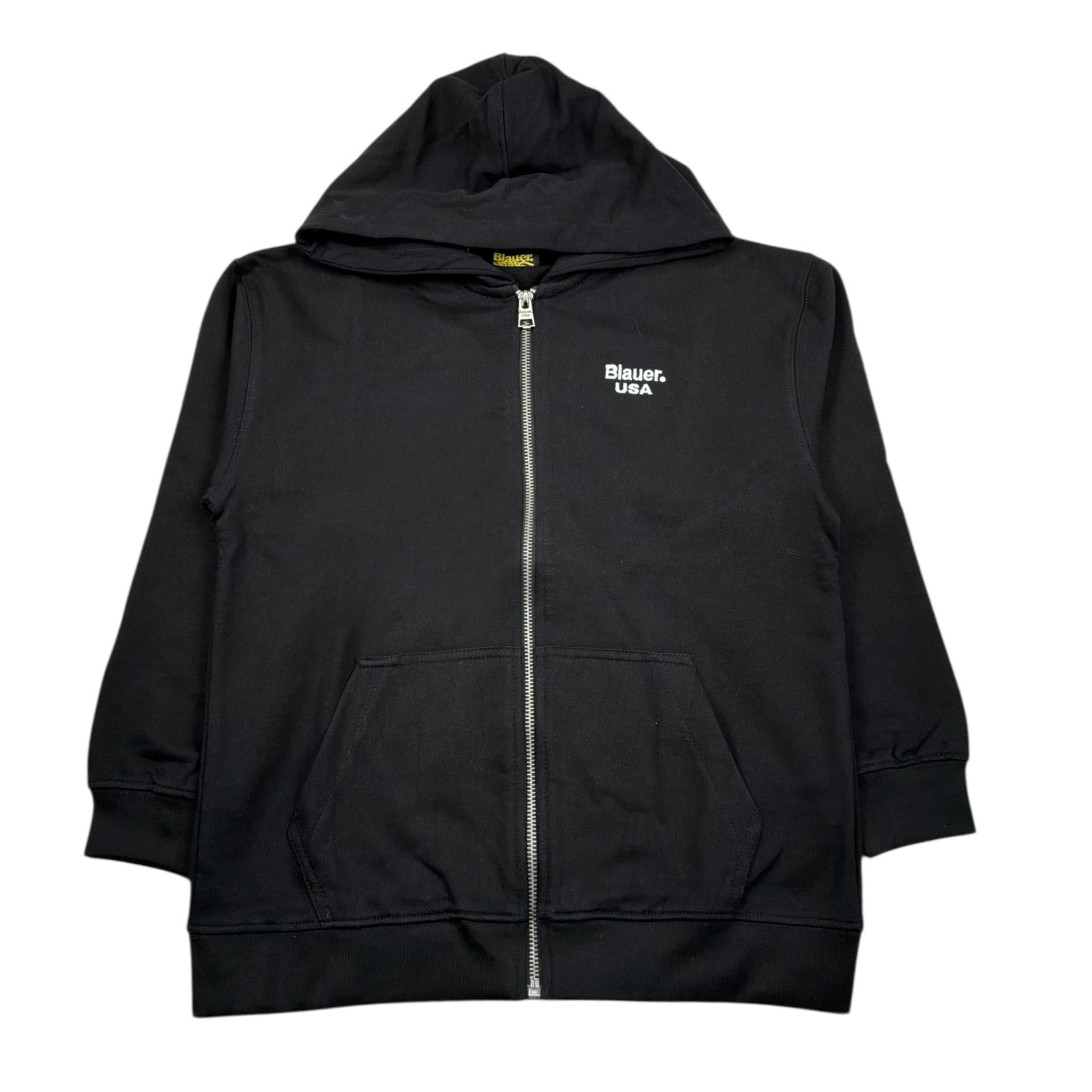 Blauer Felpa con Zip E Cappuccio Tinta Unita con Logo per Bambino 25SBLKF02553 NERO BLAUER 