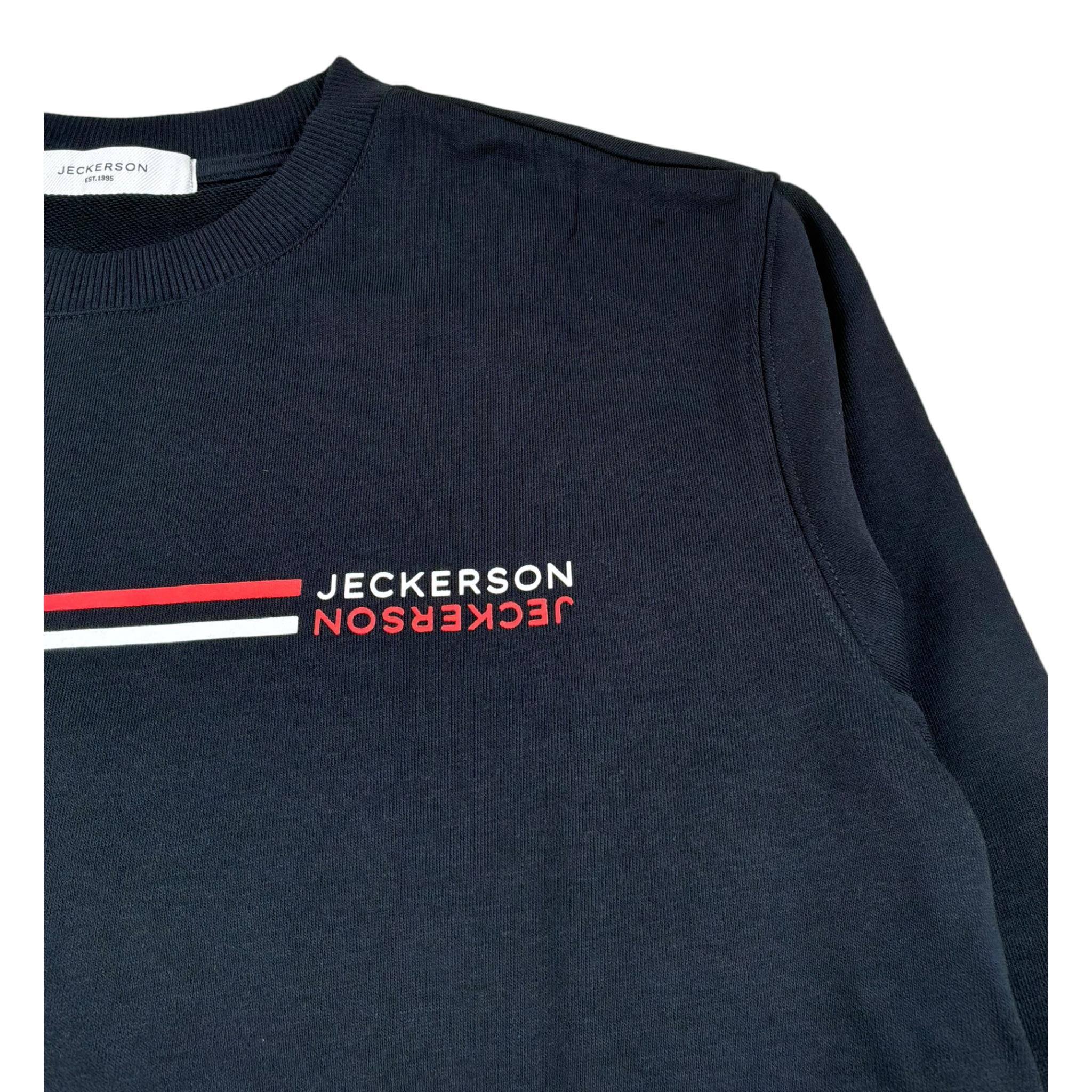 Jeckerson Felpa Chiusa Girocollo Tinta Unita con Stampa per Bambino J3813 BLU JECKERSON 