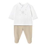 Mayoral Completo 2 Pezzi Shirt-Ghettina Bicolore per Neonato 1558 BIANCO/BEIGE MAYORAL 
