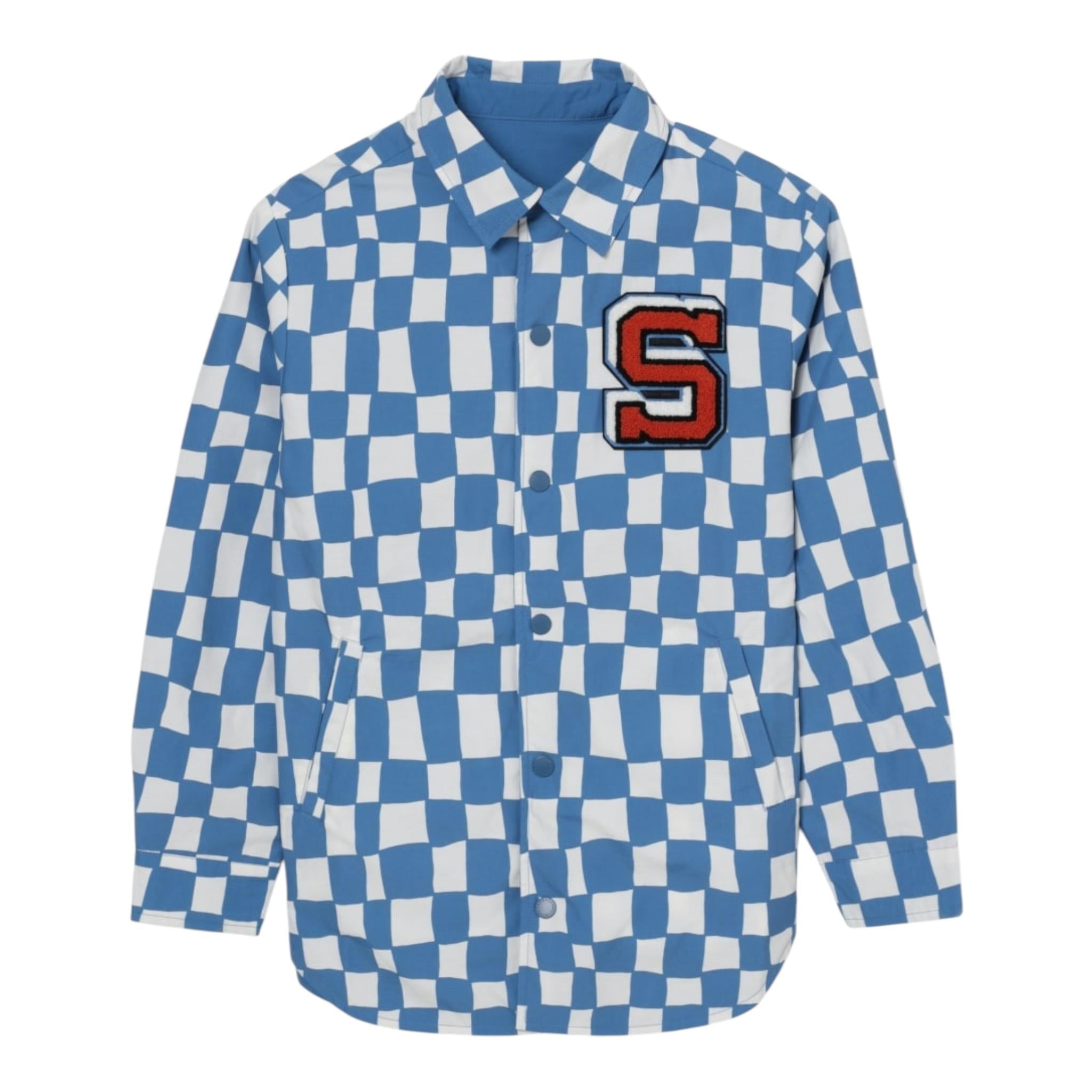 Stella Mccartney Giubbino Reversibile Tinta Unita,Fantasia Quadri per Bambino TW2P87 BLU STELLA McCARTNEY 