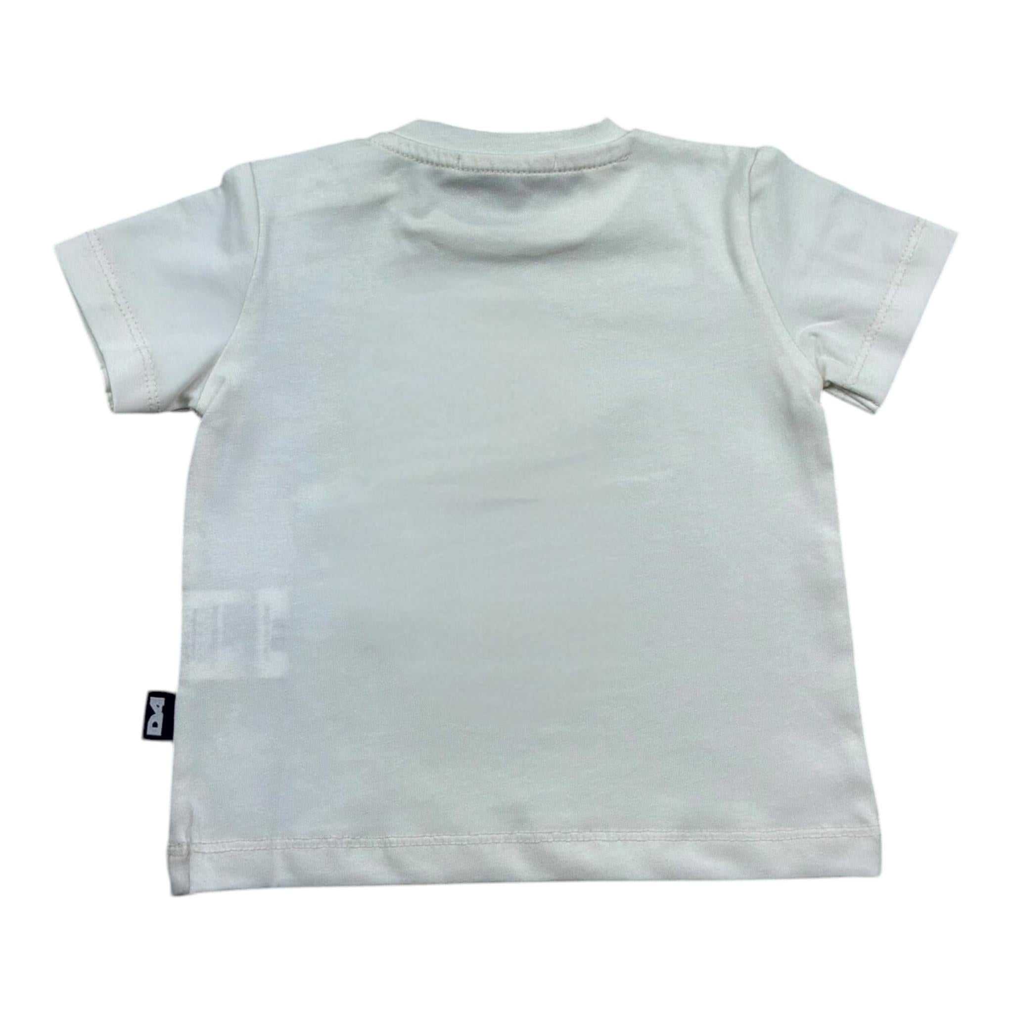 Daniele Alessandrini T-Shirt Girocollo Tinta Unita con Stampa per Neonato 1296M00180 PANNA DANIELE ALESSANDRINI 