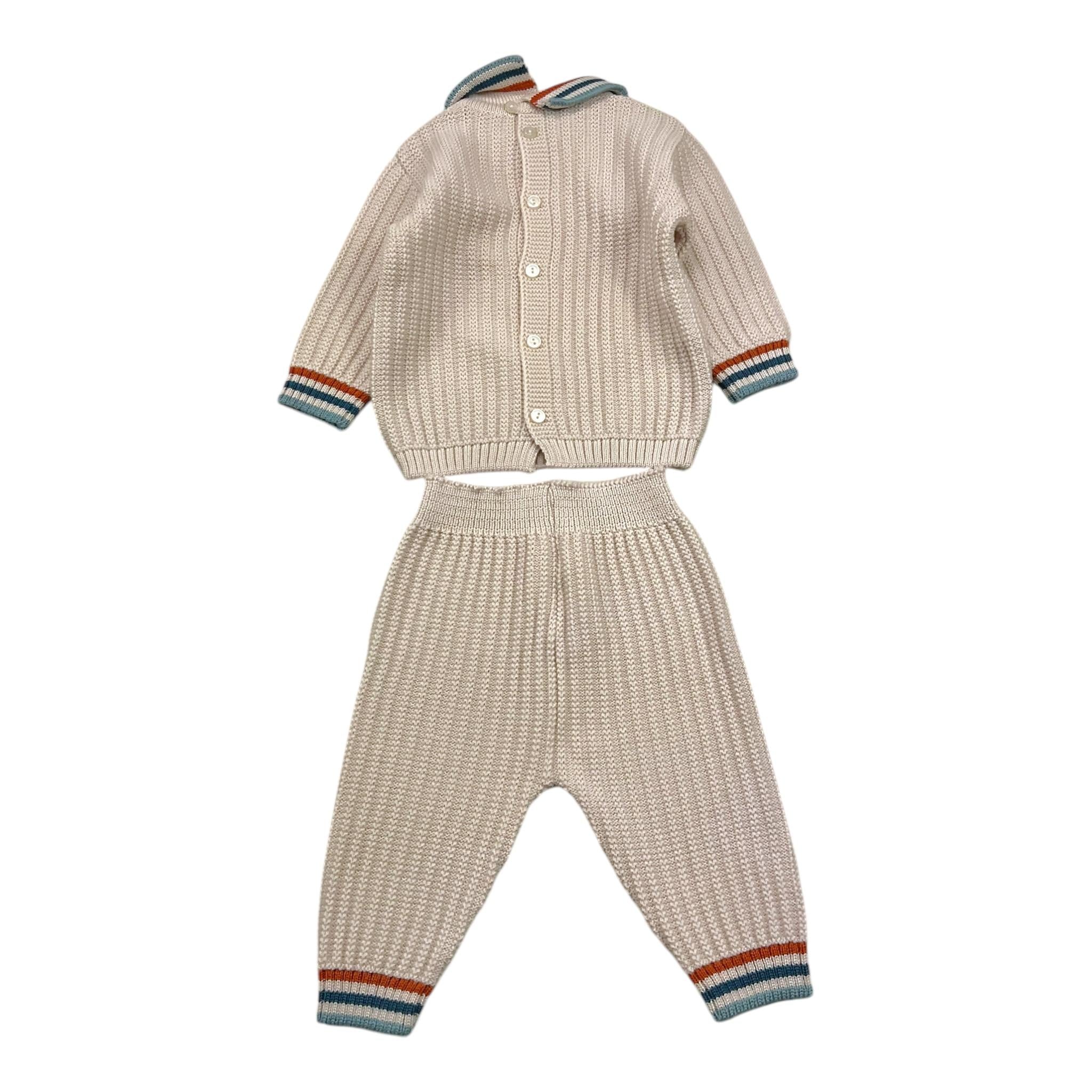 MARLU' completo 2pz maglia-pantalone tinta unita Beige per Neonato IB7150 BEIGE MARLU' 