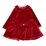 LIU JO abito tinta unita in velluto Rosso per Neonata HF3025 ROSSO LIU JO 