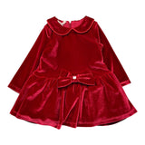 LIU JO abito tinta unita in velluto Rosso per Neonata HF3025 ROSSO LIU JO 