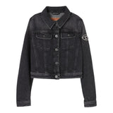 Diesel Giubbino In Denim Tinta Unita con Logo per Bambina J01847 NERO DIESEL 