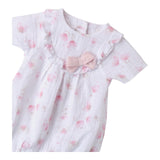 Minibanda Pagliaccetto Mezza Manica Tinta Unita con Stampe per Neonata 3B781 BIANCO MINIBANDA 