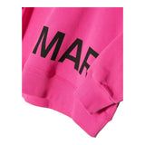 Maison Margiela Einfarbiges Rundhals-Sweatshirt mit Fuchsia-Print für Mädchen