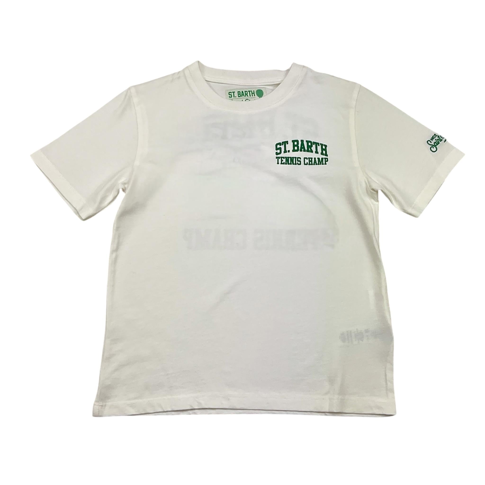 SAINT BARTH t-shirt girocollo tinta unita con stampa Bianco per Bambino 00627 BIANCO SAINT BARTH 