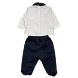 Cesare Paciotti 2-teiliges Set Shirt-Ghettina Zweifarbig Weiß/Blau Für Neugeborene