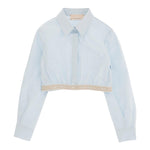 Elisabetta Franchi Camicia Manica Lunga Modello Crop per Bambina EFCA264 AZZURRO ELISABETTA FRANCHI 