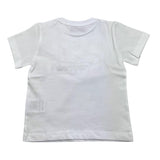 Cesare Paciotti Rundhals-T-Shirt, einfarbig, mit weißem Logo-Print für Neugeborene