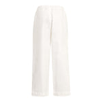 Dou Dou Pantalone Tinta Unita con Logo per Bambina DW6P71 PANNA DOU DOU 