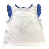 Please Einfarbiges Tanktop mit Rundhalsausschnitt und Aufdrucken in Weiß für Baby-Mädchen
