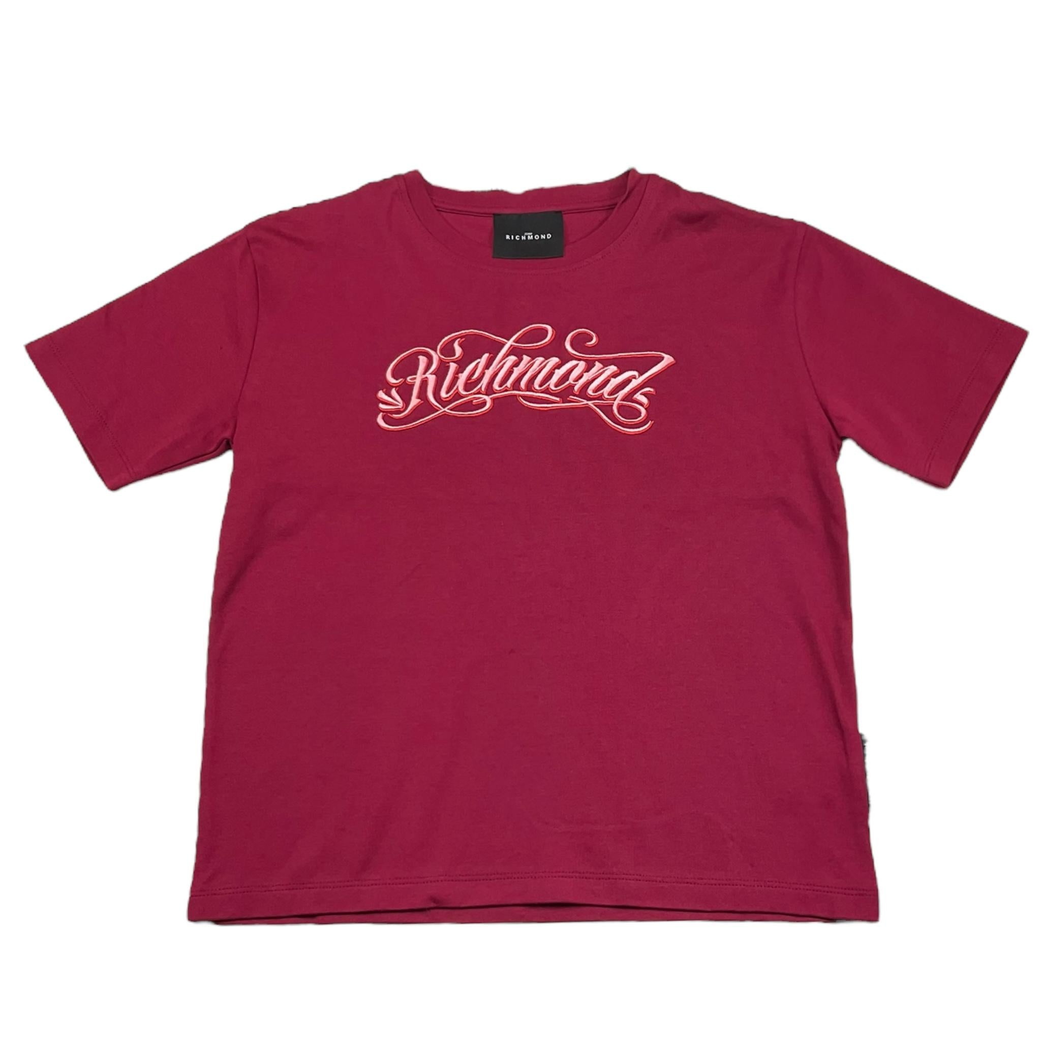 JOHN RICHMOND t-shirt girocollo tinta unita con stampa logo Bordeaux per Bambina RGA25094TS BORDEAUX JOHN RICHMOND 