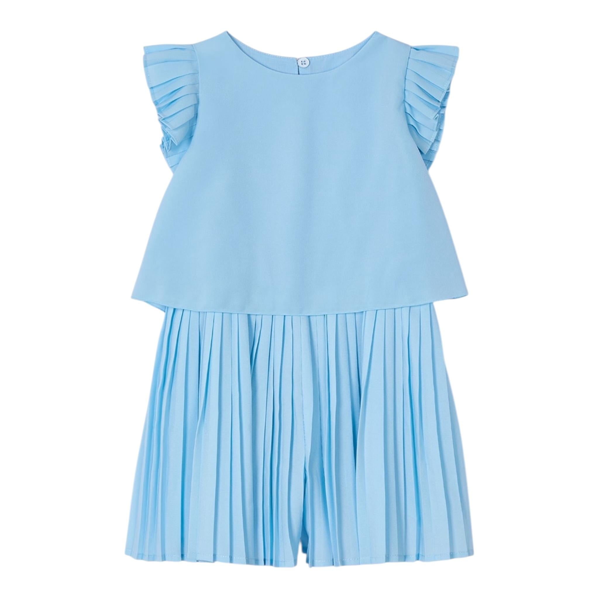 Mayoral Tuta Intera Tinta Unita Mezza Manica per Bambina 3871 AZZURRO MAYORAL 