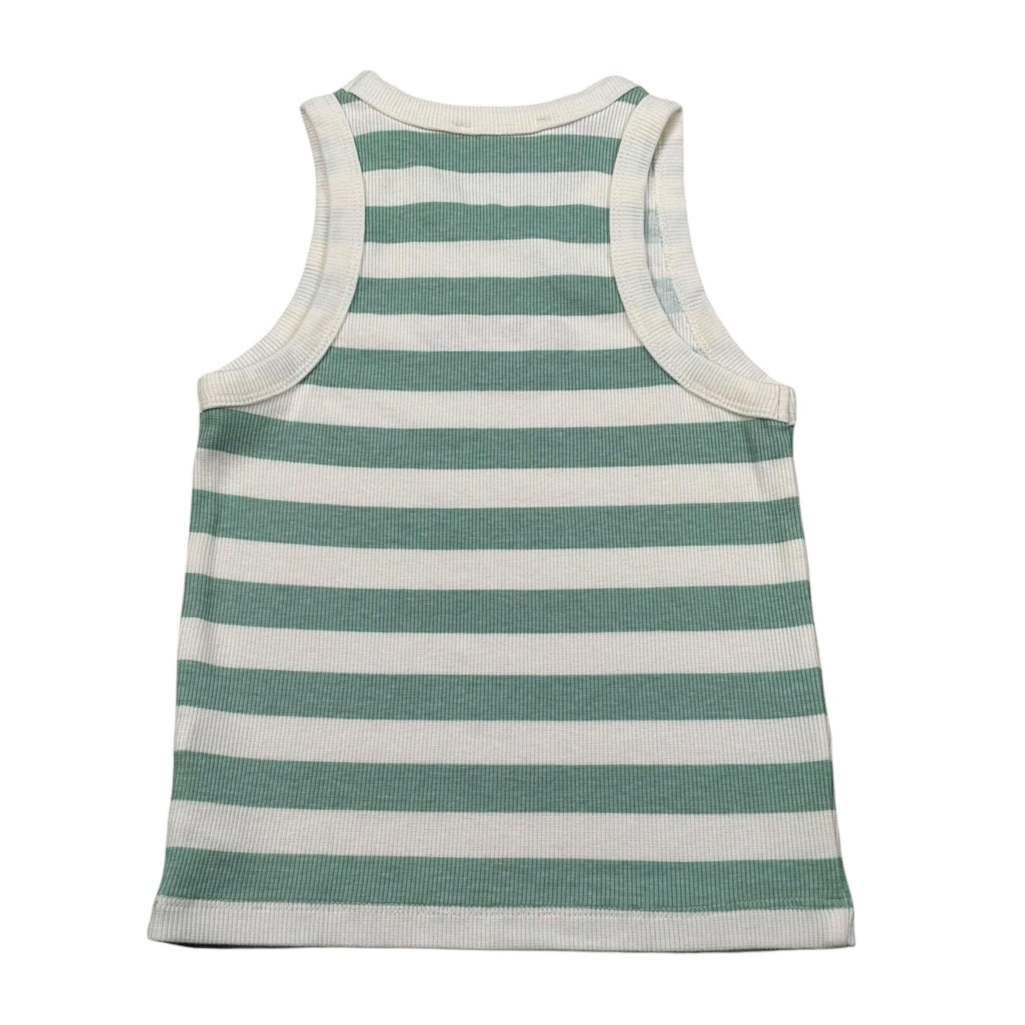 Saint Barth Canotta Giromanica Fantasia A Righe per Bambina BLUEJRR PANNA SAINT BARTH 