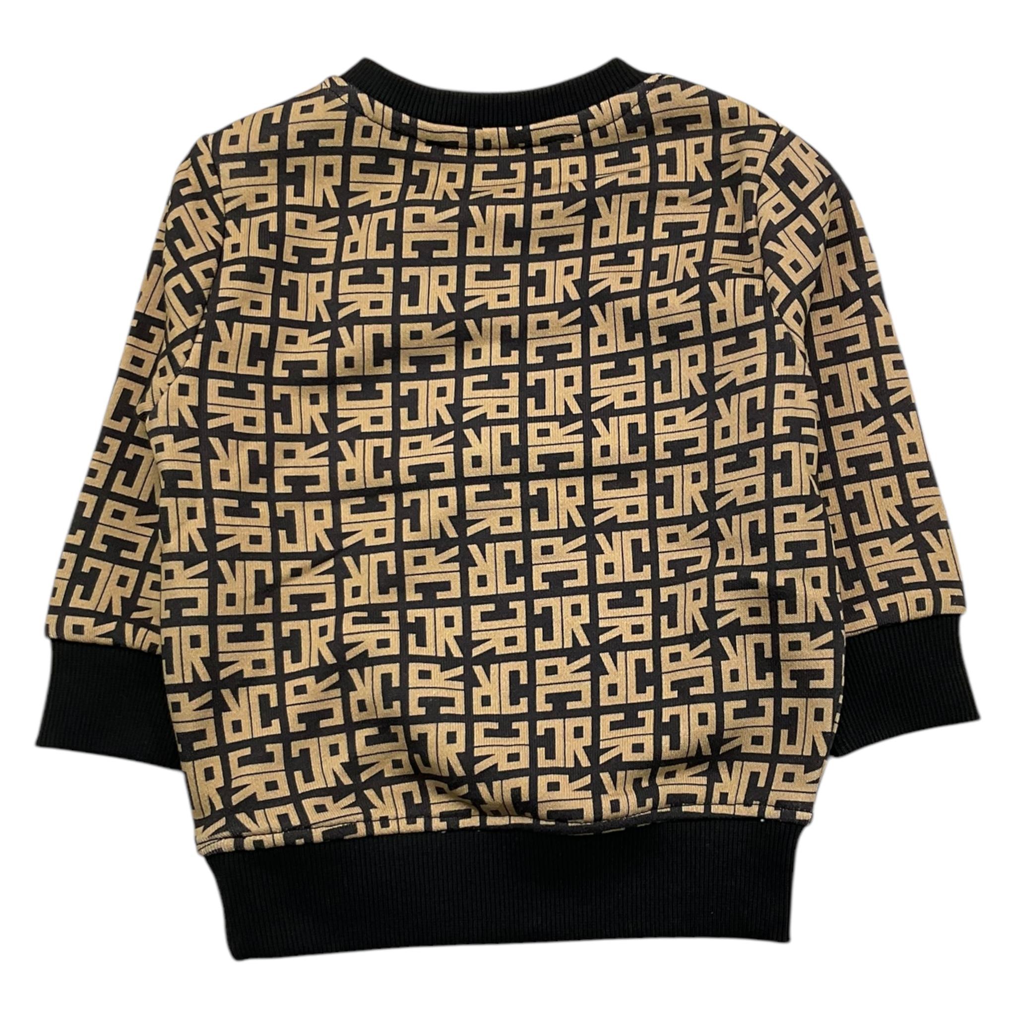 JOHN RICHMOND felpa chiusa girocollo fantasia logo Nero/beige per Neonato RIA25048FE NERO/BEIGE JOHN RICHMOND 