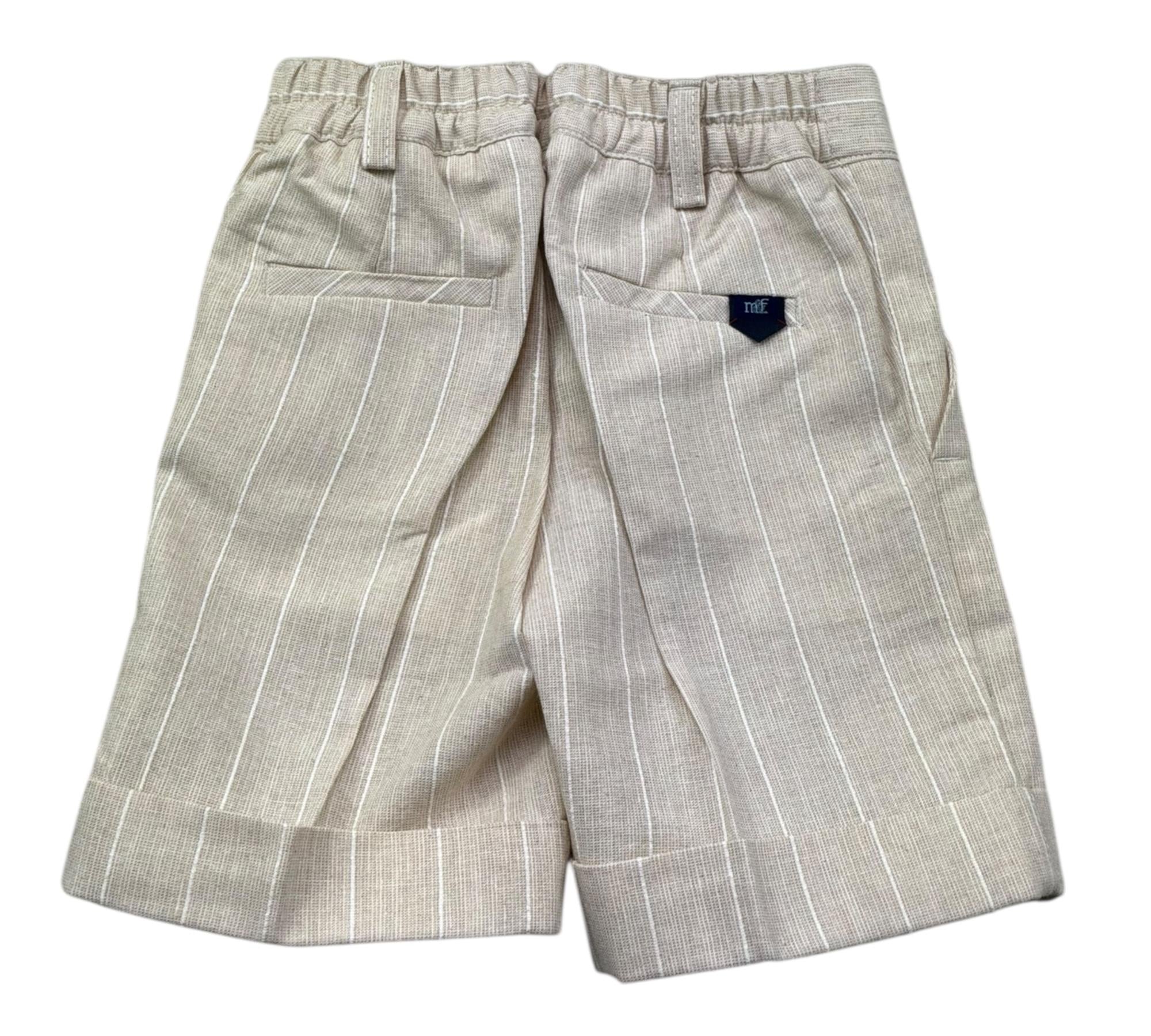 Manuel & Frank Bermuda Tinta Unita con Girovita Regolabile per Bambino MF2314B BEIGE MANUEL & FRANK 