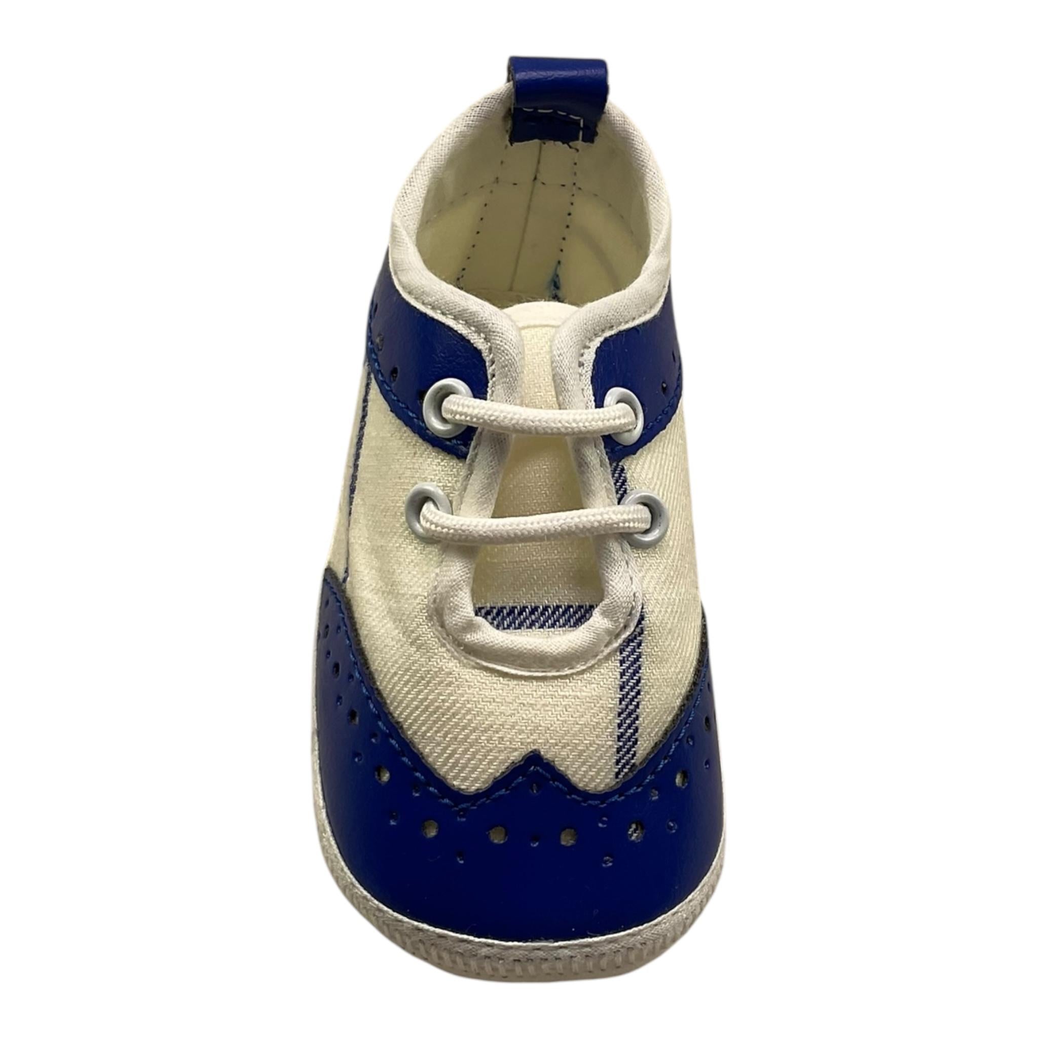 Colori Chiari Scarpina Biclore con Lacci per Neonato MN952799 BLU COLORI CHIARI 