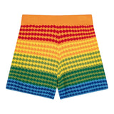 N°21 Mehrfarbige Strickshorts mit Fantasie-Print für Mädchen