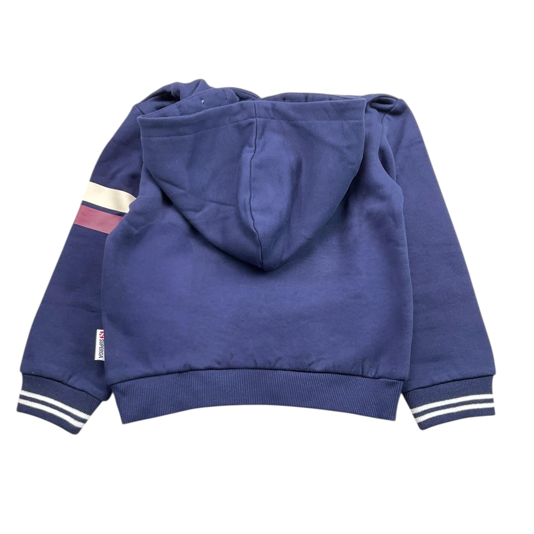 SUPERGA felpa tinta unita con cappuccio e stampa Blu per Bambino SA100 BLU SUPERGA 