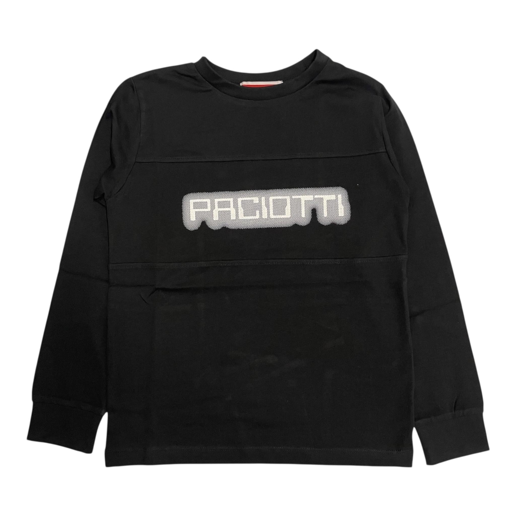 CESARE PACIOTTI shirt girocollo tinta unita con logo Nero per Bambino TSP5301J NERO CESARE PACIOTTI 