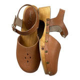 Papanatas Clogs, einfarbig, mit Kontrastsohle und Lederschnalle für Mädchen