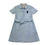 Trussardi Abito Mezza Manica Tinta Unita con Cinturino per Bambina TGP26039VE AZZURRO TRUSSARDI 