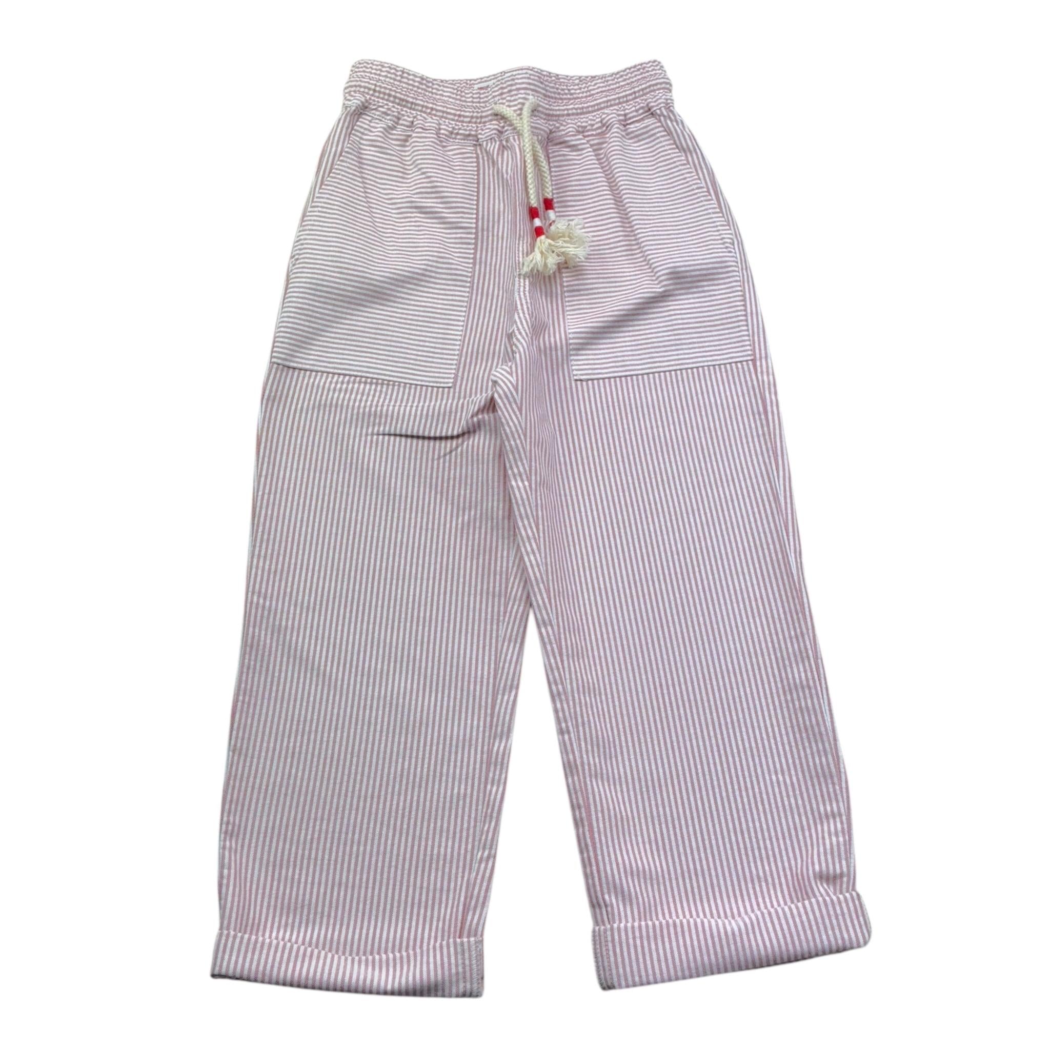 Saint Barth Pantalone Biclore con Fantasia A Righe per Bambino 00955L BIANCO/ROSSO SAINT BARTH 