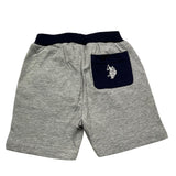 US Pollo Assn Einfarbige, elastische Taille, graue Bermuda-Shorts für Baby-Jungen