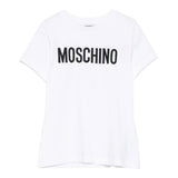 Moschino T-Shirt Girocollo Tinta Unita con Stampa per Bambino HUM05C BIANCO MOSCHINO 