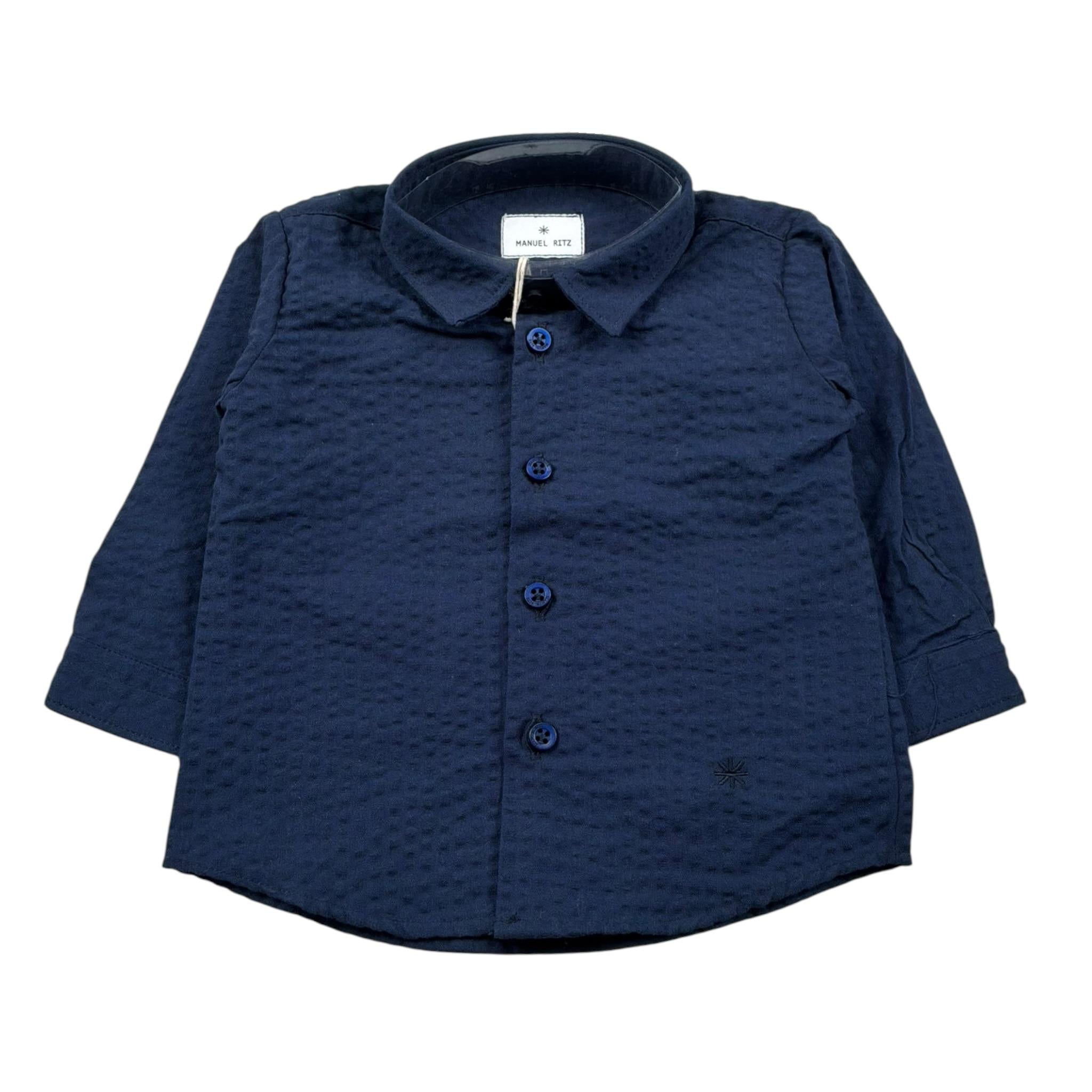 Manuel Ritz Camicia Manica Lunga tinta unita Blu per Bambino MR2503J BLU MANUEL RITZ 