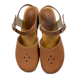 Papanatas Clogs, einfarbig, mit Kontrastsohle und Lederschnalle für Mädchen