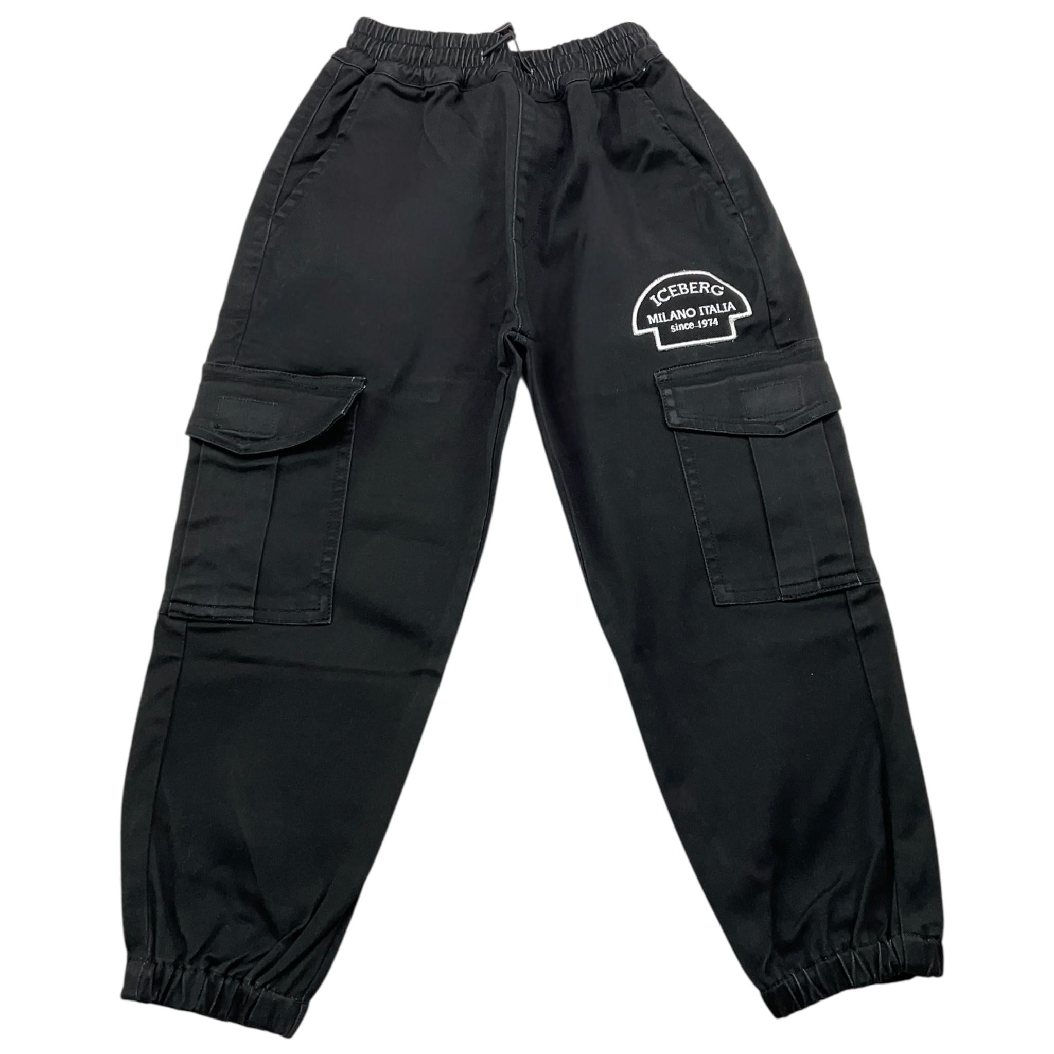 ICEBERG pantalone tinta unita con tasconi ed elastico in vita Nero per Bambino PTICE5301JXX NERO ICEBERG 